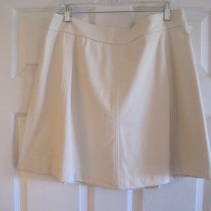 KENSIE FAUX LEATHER IVORY SKIRT LARGE NWT $89.00